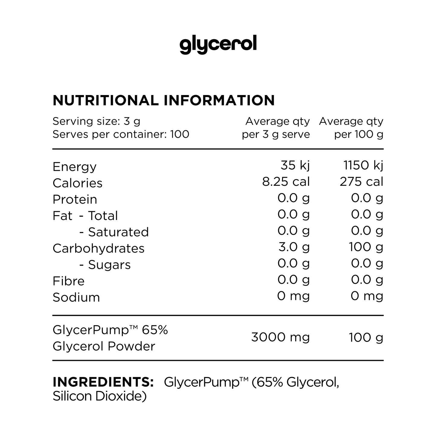 Switch Nutrition 100% PURE GLYCEROL